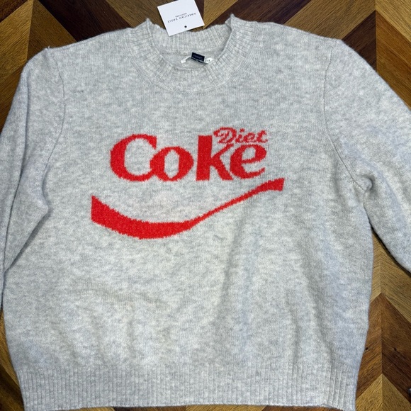 American Eagle Outfitters Gray Diet CokeSweater New with Tags cropped - Picture 2 of 9